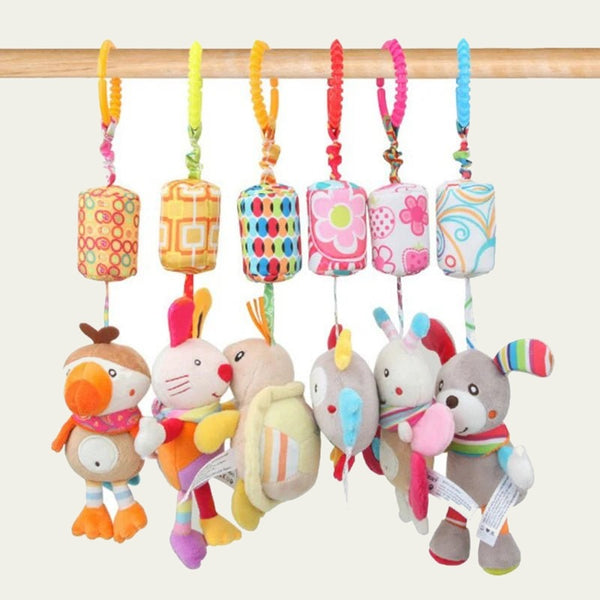 Soft hanging rattles with animal characters